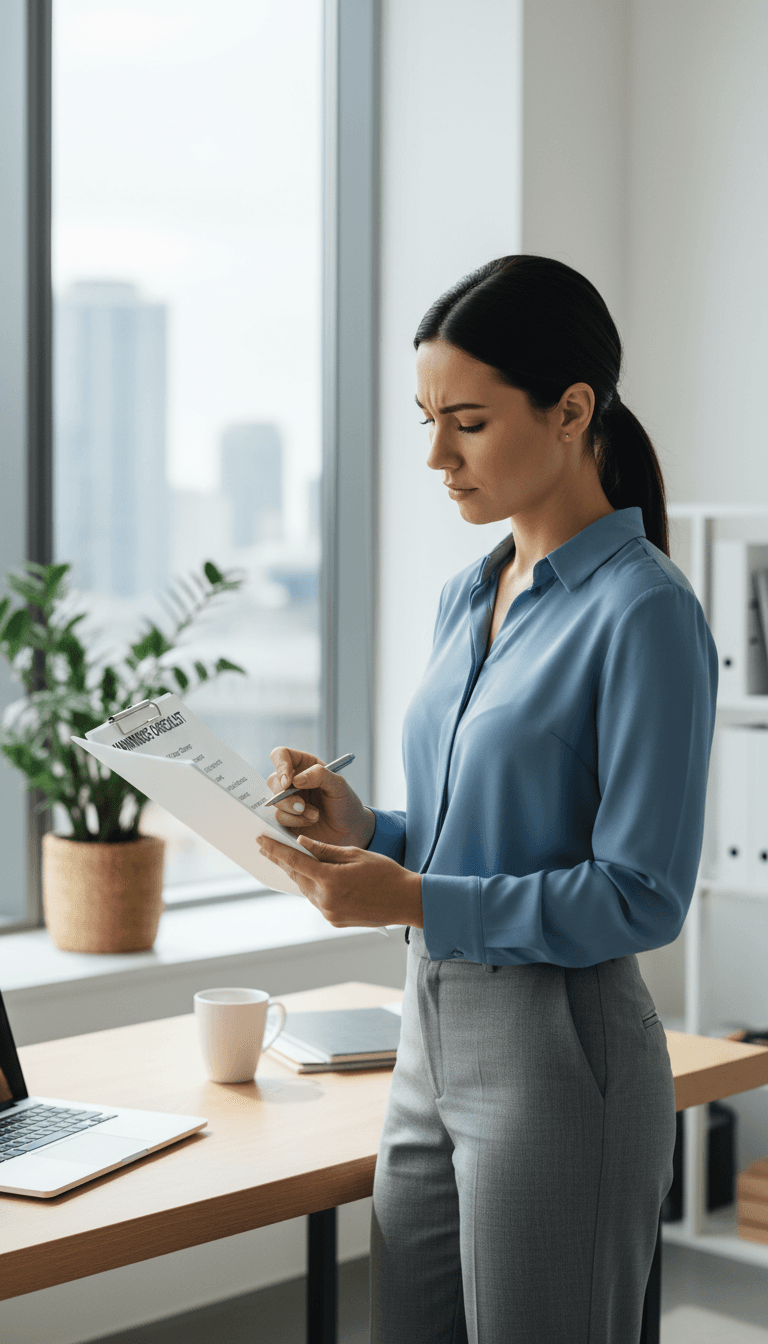 Property manager with maintenance checklist on clipboard